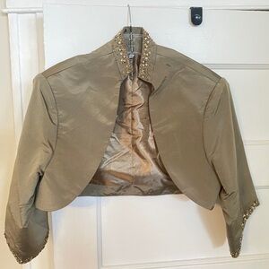 Jovani Cropped Jacket Sage Green